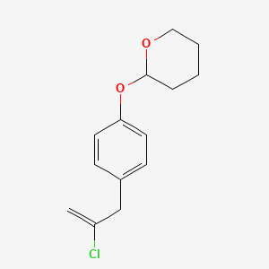 molecular formula C14H17ClO2 B3314927 2-Chloro-3-(4-(tetrahydro-pyran-2-yloxy)phenyl)-1-propene CAS No. 951890-23-6