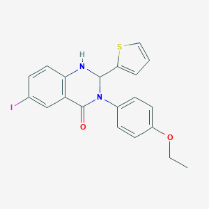 molecular formula C20H17IN2O2S B331510 3-(4-ethoxyphenyl)-6-iodo-2-(2-thienyl)-2,3-dihydro-4(1H)-quinazolinone 