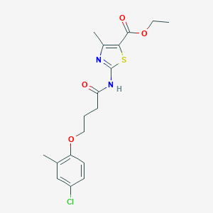 molecular formula C18H21ClN2O4S B331512 Ethyl 2-{[4-(4-chloro-2-methylphenoxy)butanoyl]amino}-4-methyl-1,3-thiazole-5-carboxylate 