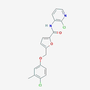 molecular formula C18H14Cl2N2O3 B331528 5-(4-Chloro-3-methyl-phenoxymethyl)-furan-2-carboxylic acid (2-chloro-pyridin-3- 