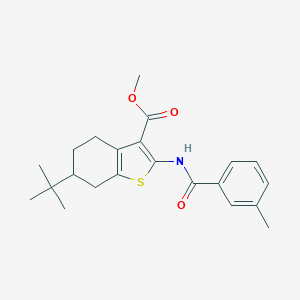 molecular formula C22H27NO3S B331530 Methyl 6-tert-butyl-2-[(3-methylbenzoyl)amino]-4,5,6,7-tetrahydro-1-benzothiophene-3-carboxylate 
