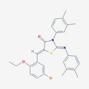 molecular formula C28H27BrN2O2S B331540 5-(5-Bromo-2-ethoxybenzylidene)-3-(3,4-dimethylphenyl)-2-[(3,4-dimethylphenyl)imino]-1,3-thiazolidin-4-one 