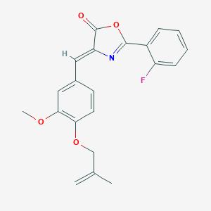 molecular formula C21H18FNO4 B331541 (4Z)-2-(2-fluorophenyl)-4-{3-methoxy-4-[(2-methylprop-2-en-1-yl)oxy]benzylidene}-1,3-oxazol-5(4H)-one 