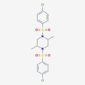 molecular formula C18H20Cl2N2O4S2 B331546 1,4-Bis[(4-chlorophenyl)sulfonyl]-2,5-dimethylpiperazine 