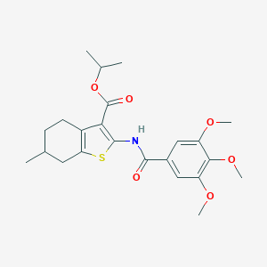 molecular formula C23H29NO6S B331550 Isopropyl 6-methyl-2-[(3,4,5-trimethoxybenzoyl)amino]-4,5,6,7-tetrahydro-1-benzothiophene-3-carboxylate 