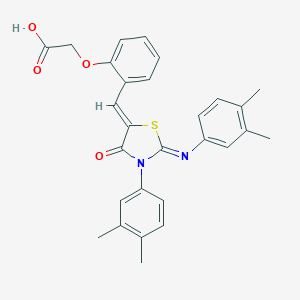 molecular formula C28H26N2O4S B331556 [2-({3-(3,4-Dimethylphenyl)-2-[(3,4-dimethylphenyl)imino]-4-oxo-1,3-thiazolidin-5-ylidene}methyl)phenoxy]acetic acid 