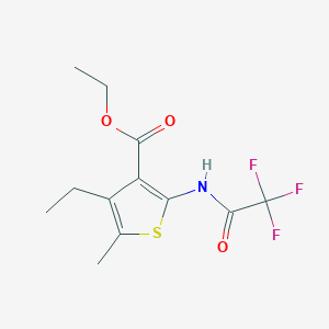 molecular formula C12H14F3NO3S B331557 Ethyl 4-ethyl-5-methyl-2-[(trifluoroacetyl)amino]-3-thiophenecarboxylate 