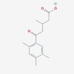 molecular formula C15H20O3 B3315581 3-Methyl-5-oxo-5-(2,4,5-trimethylphenyl)valeric acid CAS No. 951893-68-8
