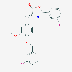 molecular formula C24H17F2NO4 B331559 4-{4-[(3-fluorobenzyl)oxy]-3-methoxybenzylidene}-2-(3-fluorophenyl)-1,3-oxazol-5(4H)-one 