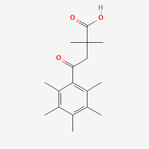 molecular formula C17H24O3 B3315600 2,2-Dimethyl-4-oxo-4-(2,3,4,5,6-pentamethylphenyl)butyric acid CAS No. 951893-77-9