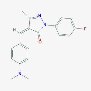 molecular formula C19H18FN3O B331562 4-[4-(dimethylamino)benzylidene]-2-(4-fluorophenyl)-5-methyl-2,4-dihydro-3H-pyrazol-3-one 