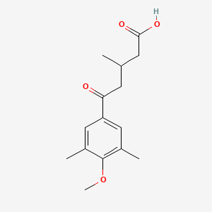 molecular formula C15H20O4 B3315620 5-(3,5-Dimethyl-4-methoxyphenyl)-3-methyl-5-oxovaleric acid CAS No. 951893-86-0