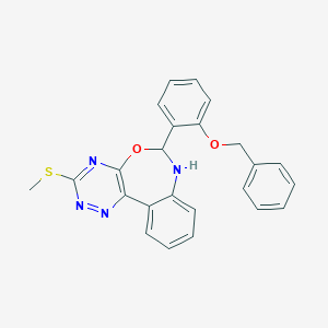molecular formula C24H20N4O2S B331563 6-[2-(Benzyloxy)phenyl]-3-(methylsulfanyl)-6,7-dihydro[1,2,4]triazino[5,6-d][3,1]benzoxazepine 