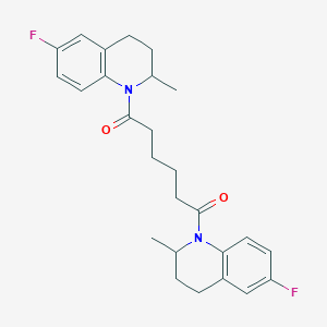 molecular formula C26H30F2N2O2 B331565 1,6-bis(6-fluoro-2-methyl-3,4-dihydroquinolin-1(2H)-yl)hexane-1,6-dione 