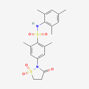 molecular formula C20H24N2O5S2 B3315690 4-(1,1-dioxido-3-oxoisothiazolidin-2-yl)-N-mesityl-2,6-dimethylbenzenesulfonamide CAS No. 951894-41-0