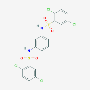 molecular formula C18H12Cl4N2O4S2 B331574 2,5-dichloro-N-(3-{[(2,5-dichlorophenyl)sulfonyl]amino}phenyl)benzenesulfonamide 