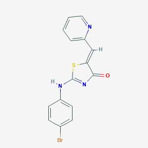 molecular formula C15H10BrN3OS B331575 (5Z)-2-(4-bromoanilino)-5-(pyridin-2-ylmethylidene)-1,3-thiazol-4-one 