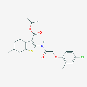 molecular formula C22H26ClNO4S B331577 Isopropyl 2-{[(4-chloro-2-methylphenoxy)acetyl]amino}-6-methyl-4,5,6,7-tetrahydro-1-benzothiophene-3-carboxylate 