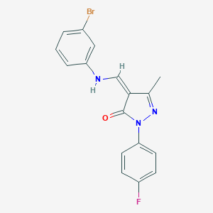 molecular formula C17H13BrFN3O B331579 (4Z)-4-[(3-bromoanilino)methylidene]-2-(4-fluorophenyl)-5-methylpyrazol-3-one 
