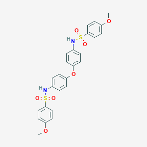 molecular formula C26H24N2O7S2 B331581 4-methoxy-N-[4-(4-{[(4-methoxyphenyl)sulfonyl]amino}phenoxy)phenyl]benzenesulfonamide 