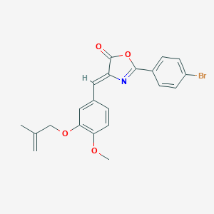 molecular formula C21H18BrNO4 B331583 (4Z)-2-(4-bromophenyl)-4-{4-methoxy-3-[(2-methylprop-2-en-1-yl)oxy]benzylidene}-1,3-oxazol-5(4H)-one 