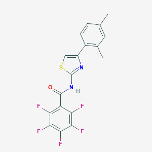 molecular formula C18H11F5N2OS B331584 N-[4-(2,4-dimethylphenyl)-1,3-thiazol-2-yl]-2,3,4,5,6-pentafluorobenzamide 