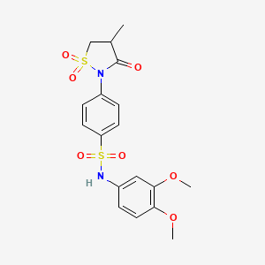N-(3,4-dimethoxyphenyl)-4-(4-methyl-1,1-dioxido-3-oxoisothiazolidin-2-yl)benzenesulfonamide