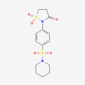 molecular formula C14H18N2O5S2 B3315864 2-(4-(Piperidin-1-ylsulfonyl)phenyl)isothiazolidin-3-one 1,1-dioxide CAS No. 951897-56-6