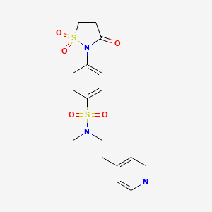 4-(1,1-dioxido-3-oxoisothiazolidin-2-yl)-N-ethyl-N-(2-(pyridin-4-yl)ethyl)benzenesulfonamide