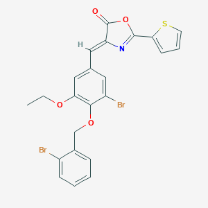 molecular formula C23H17Br2NO4S B331588 (4Z)-4-{3-bromo-4-[(2-bromobenzyl)oxy]-5-ethoxybenzylidene}-2-(thiophen-2-yl)-1,3-oxazol-5(4H)-one 