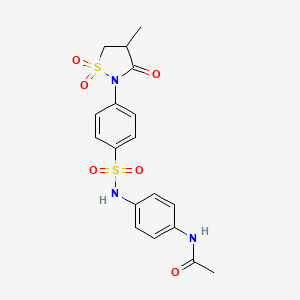 N-[4-({[4-(4-methyl-1,1-dioxido-3-oxoisothiazolidin-2-yl)phenyl]sulfonyl}amino)phenyl]acetamide