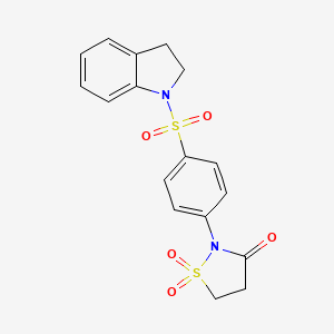 molecular formula C17H16N2O5S2 B3315891 2-(4-(Indolin-1-ylsulfonyl)phenyl)isothiazolidin-3-one 1,1-dioxide CAS No. 951898-45-6