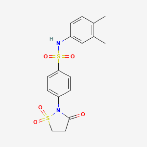 molecular formula C17H18N2O5S2 B3315896 N-(3,4-dimethylphenyl)-4-(1,1-dioxido-3-oxoisothiazolidin-2-yl)benzenesulfonamide CAS No. 951898-51-4
