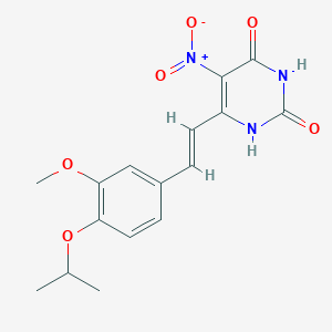 molecular formula C16H17N3O6 B331590 5-nitro-6-[2-(4-isopropoxy-3-methoxyphenyl)vinyl]-2,4(1H,3H)-pyrimidinedione 