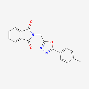 molecular formula C18H13N3O3 B3315920 2-((5-(p-Tolyl)-1,3,4-oxadiazol-2-yl)methyl)isoindoline-1,3-dione CAS No. 951899-04-0