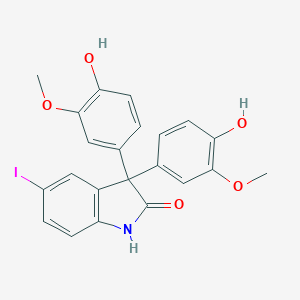 3,3-bis(4-hydroxy-3-methoxyphenyl)-5-iodo-1,3-dihydro-2H-indol-2-one