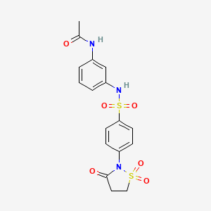 molecular formula C17H17N3O6S2 B3315977 N-[3-({[4-(1,1-dioxido-3-oxoisothiazolidin-2-yl)phenyl]sulfonyl}amino)phenyl]acetamide CAS No. 951900-06-4