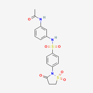 molecular formula C17H17N3O6S2 B3315977 N-{3-[4-(1,1,3-trioxo-1lambda6,2-thiazolidin-2-yl)benzenesulfonamido]phenyl}acetamide CAS No. 951900-06-4