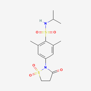 molecular formula C14H20N2O5S2 B3315995 4-(1,1-dioxido-3-oxoisothiazolidin-2-yl)-N-isopropyl-2,6-dimethylbenzenesulfonamide CAS No. 951901-65-8