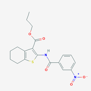 molecular formula C19H20N2O5S B331603 Propyl 2-({3-nitrobenzoyl}amino)-4,5,6,7-tetrahydro-1-benzothiophene-3-carboxylate 