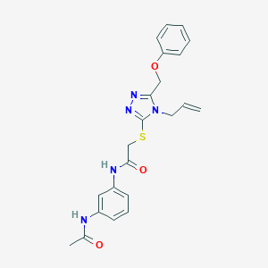 molecular formula C22H23N5O3S B331604 N-[3-(acetylamino)phenyl]-2-{[4-allyl-5-(phenoxymethyl)-4H-1,2,4-triazol-3-yl]sulfanyl}acetamide 