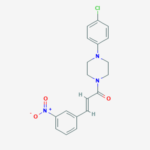 molecular formula C19H18ClN3O3 B331607 1-(4-Chlorophenyl)-4-(3-{3-nitrophenyl}acryloyl)piperazine 