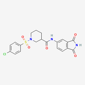 molecular formula C20H18ClN3O5S B3316098 1-((4-chlorophenyl)sulfonyl)-N-(1,3-dioxoisoindolin-5-yl)piperidine-3-carboxamide CAS No. 952825-93-3