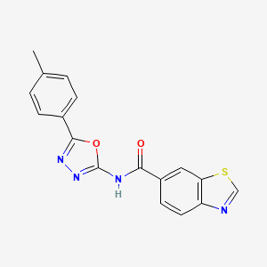 molecular formula C17H12N4O2S B3316107 N-(5-(p-tolyl)-1,3,4-oxadiazol-2-yl)benzo[d]thiazole-6-carboxamide CAS No. 952844-35-8