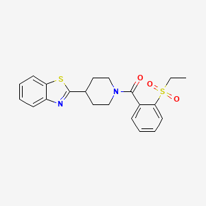 molecular formula C21H22N2O3S2 B3316115 (4-(Benzo[d]thiazol-2-yl)piperidin-1-yl)(2-(ethylsulfonyl)phenyl)methanone CAS No. 952867-32-2