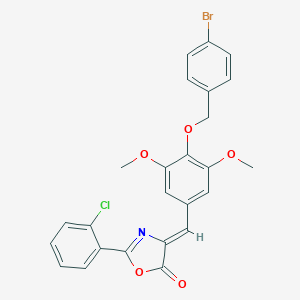 molecular formula C25H19BrClNO5 B331612 4-{4-[(4-bromobenzyl)oxy]-3,5-dimethoxybenzylidene}-2-(2-chlorophenyl)-1,3-oxazol-5(4H)-one 