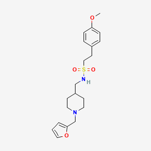 molecular formula C20H28N2O4S B3316127 N-((1-(furan-2-ylmethyl)piperidin-4-yl)methyl)-2-(4-methoxyphenyl)ethanesulfonamide CAS No. 952966-21-1