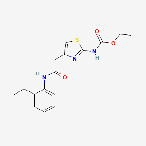 molecular formula C17H21N3O3S B3316134 Ethyl (4-(2-((2-isopropylphenyl)amino)-2-oxoethyl)thiazol-2-yl)carbamate CAS No. 952987-22-3