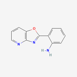 molecular formula C12H9N3O B3316164 2-(恶唑并[4,5-b]吡啶-2-基)苯胺 CAS No. 95308-00-2