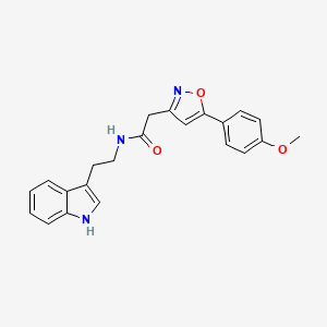 molecular formula C22H21N3O3 B3316178 N-(2-(1H-indol-3-yl)ethyl)-2-(5-(4-methoxyphenyl)isoxazol-3-yl)acetamide CAS No. 953157-66-9